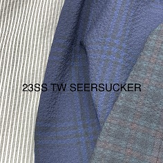 ウールブレンドのシアサッカーシャツとパンツ