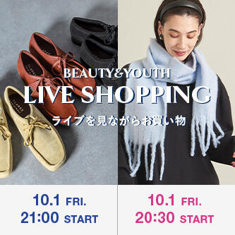 ライブを見ながらお買い物「いち早くチェック!新作秋冬アイテム」「シーン別で紹介!秋の小物特集」