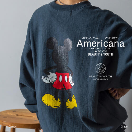 <Americana>×<BEAUTY&YOUTH>Mickey Design Sweat