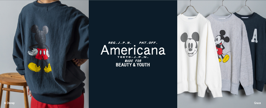 Americana>×<BEAUTY&YOUTH>Mickey Design Sweat|ニュース Americana>×<BEAUTY&YOUTH>Mickey Design Sweat|ニュース