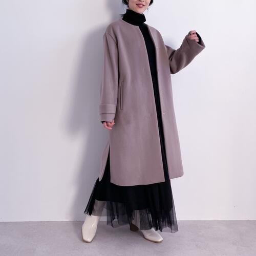 【Recommend】ハイネックトップスとの相性も◎今季イチ押し！ノーカラーアウター
