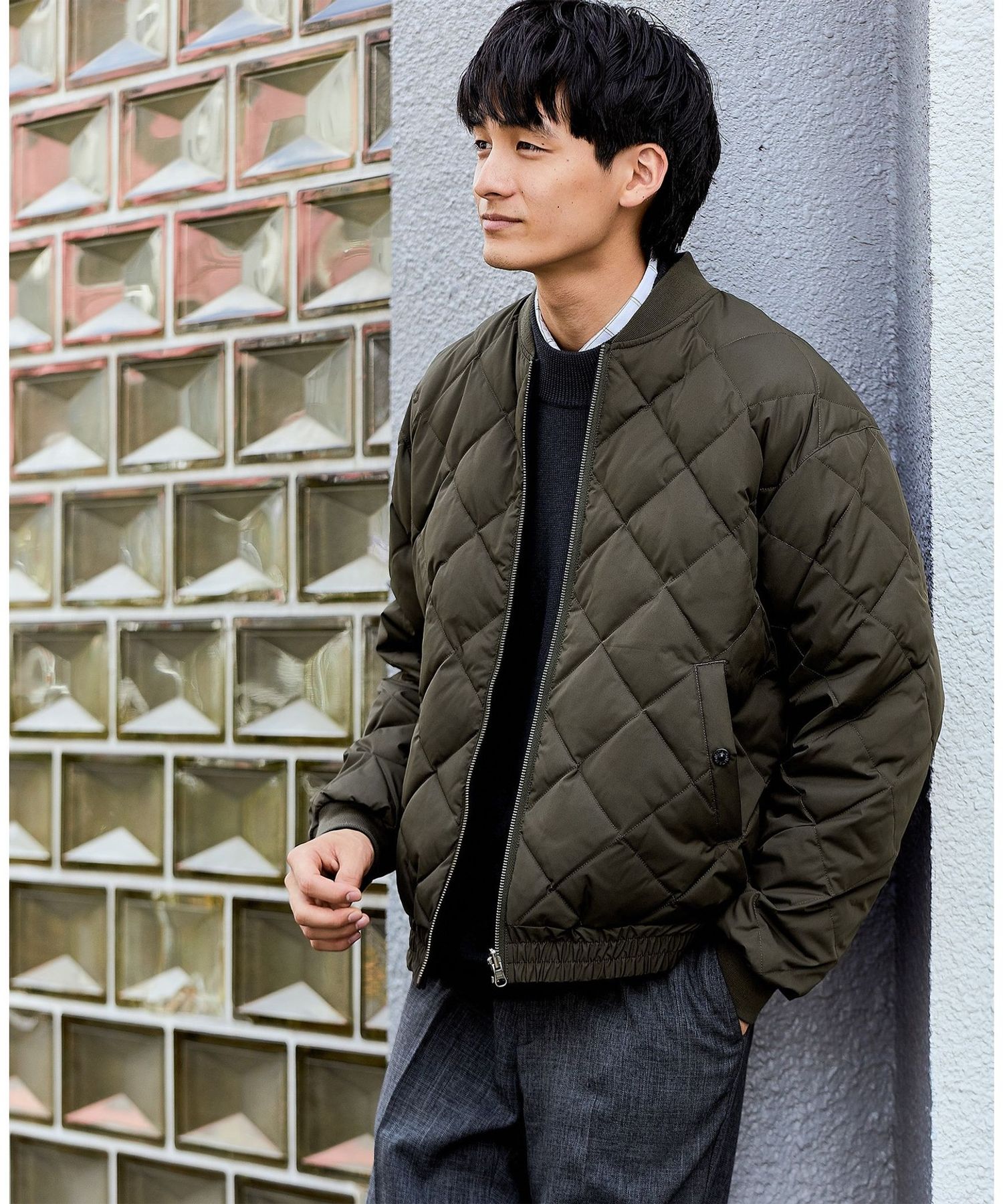 reversible padded blouson