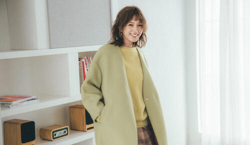 TSUBASA HONDA meets green label relaxing  WINTER COAT! LOVE KNIT!
