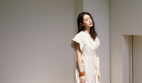 【EMMEL REFINES】NEUTRAL COLOR DRESS 