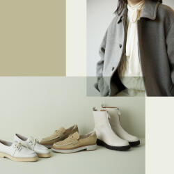 冬はホワイトやベージュのシューズで軽やかに