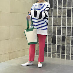 ＜INSCRIRE（アンスクリア）＞ボーダーカットソー