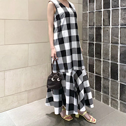 ギンガムチェックで大胆に