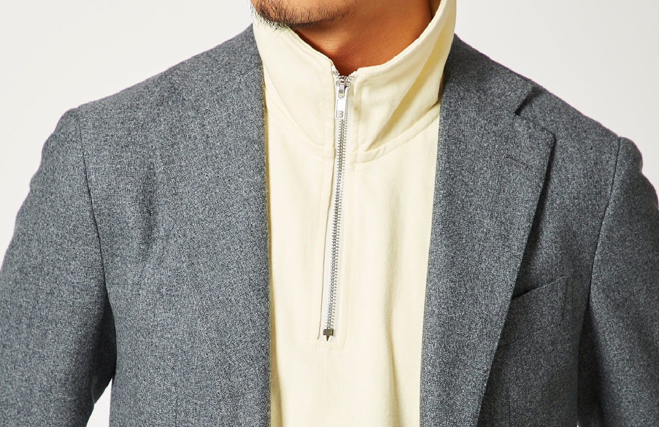 BLUE / Half-Zip Sweatshirt