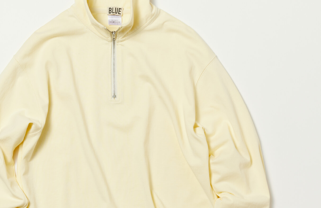 BLUE / Half-Zip Sweatshirt