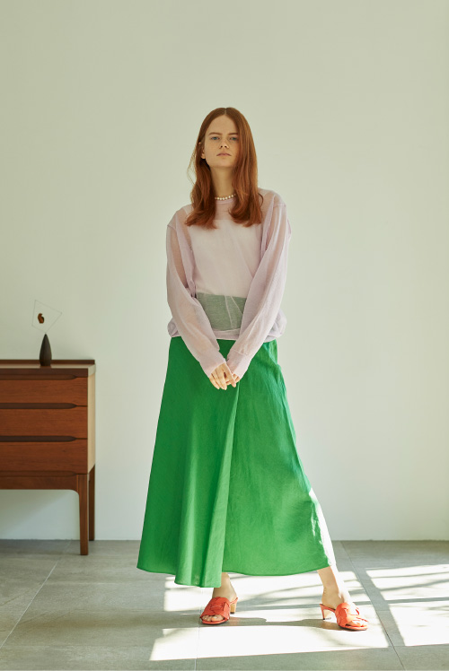 Linen Wrap Long Skirt