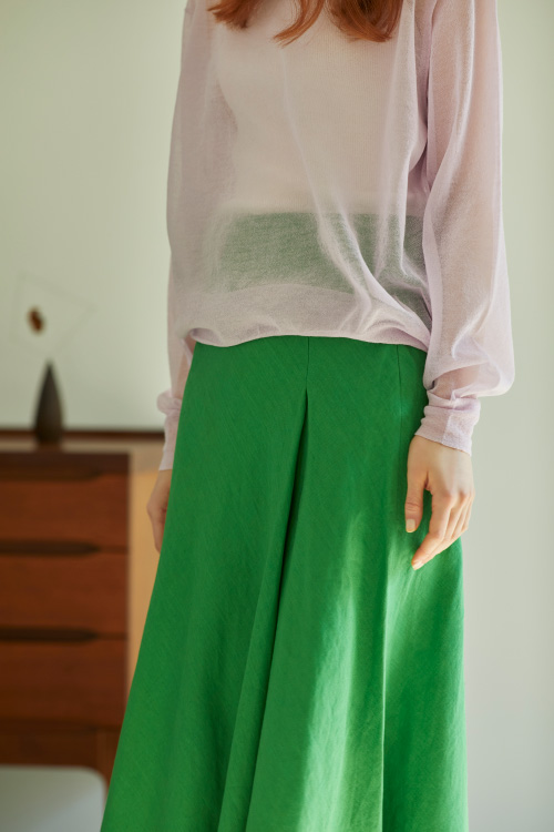 Linen Wrap Long Skirt