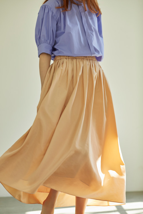 Taffeta Gathered Skirt