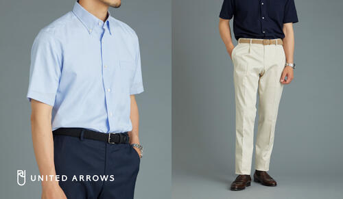 夏のビジネスシーンに活躍するシャツとトラウザーズ
