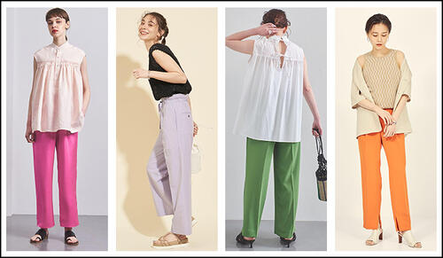 カラー別で選ぶ、きれい色パンツ。