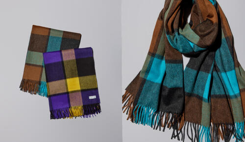 【Close Up】チェックマフラーをクローズアップ