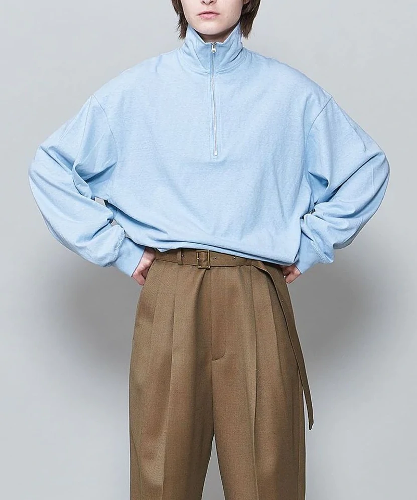 ハーフジップカットソー