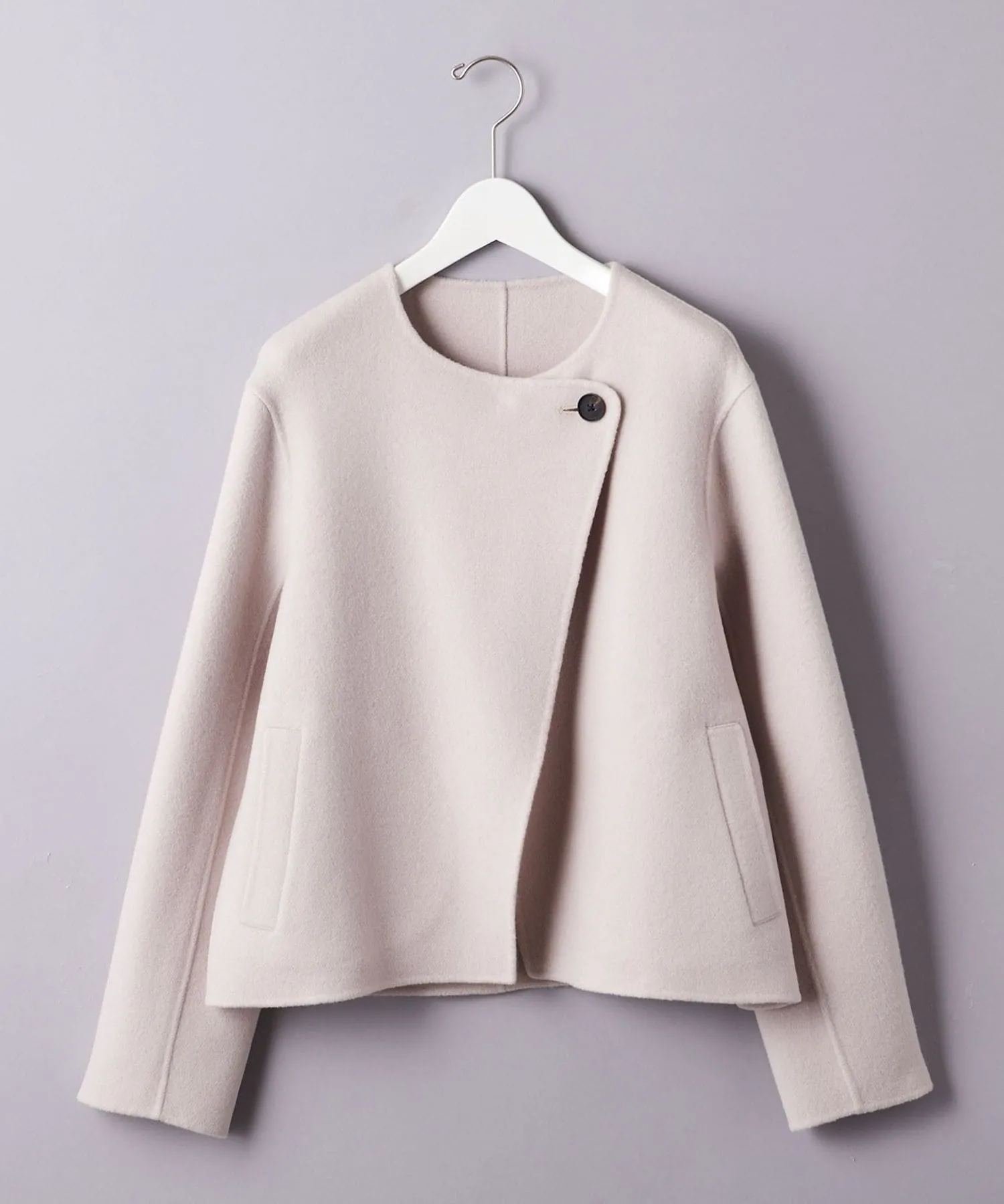 新品☆TOMORROWLAND ショートコート/イエナ、ユナイテッドアローズ UNITED ARROWS LTD. OUTLET｜ニットメルトン ノーカラー
