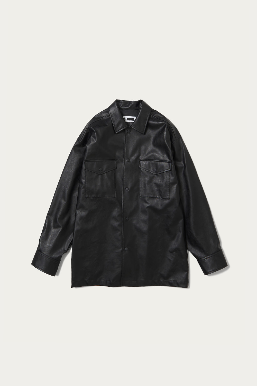 H BEAUTY&YOUTH / 21SS/CPOシャツ/S/フェイクレザー/BLK/1625-299-4697 1625-299-4697 | H BEAUTY&YOUTH | WOMEN | 2021 SPRING SUMMER