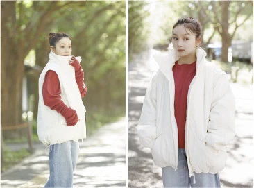 2WAYパデッド ブルゾン（WHITE/BLACK）