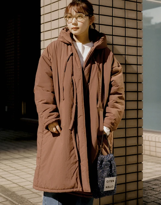RIBBON PUFFY COAT
