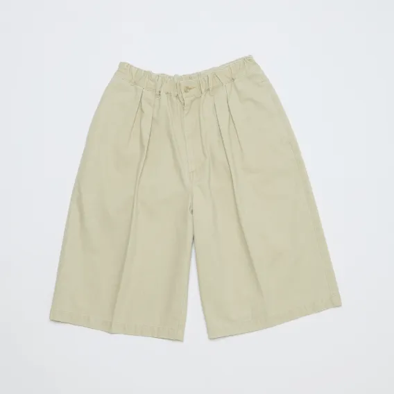 ウォッシュツイル2プリーツショートパンツ