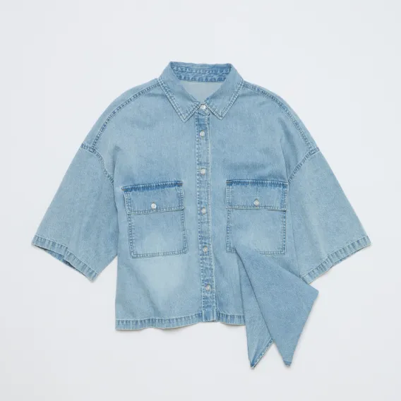 スカーフデニムシャツ