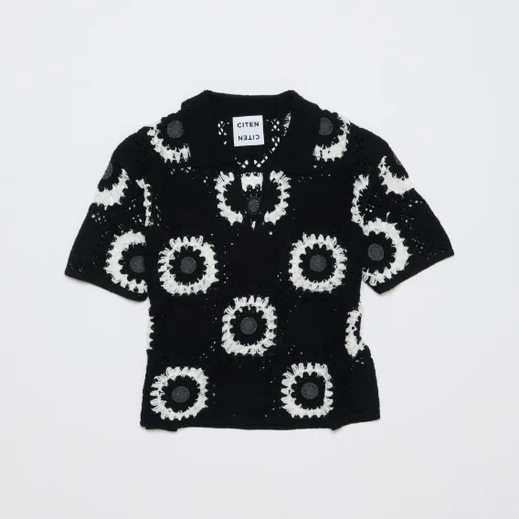 クロシェフウニットスキッパートップ