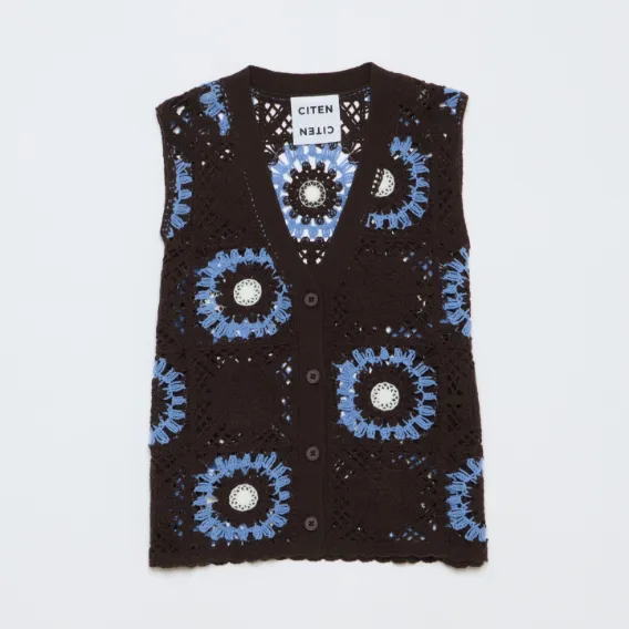 クロシェフウニットベスト