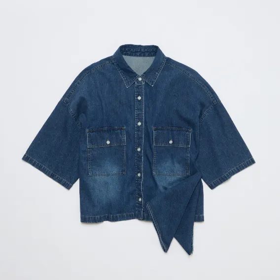 スカーフデニムシャツ
