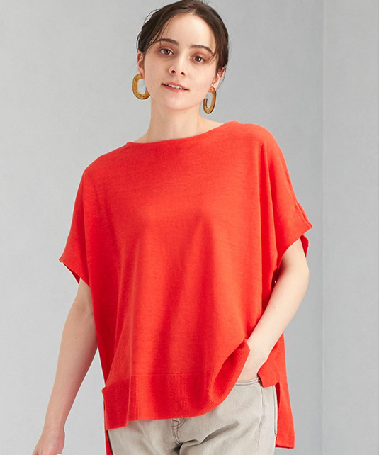 BREEZE HEMP ブリーズヘンプ ショート スリーブ プルオーバー ニット -ウォッシャブル・UVカット-