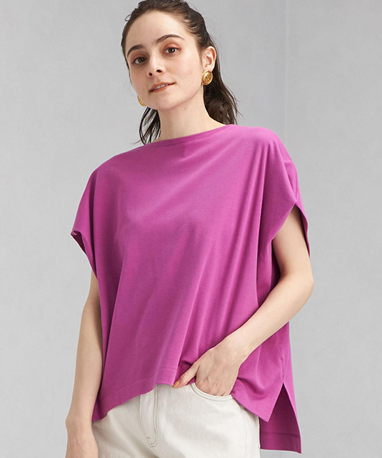 GIZA SILK ドルマン プルオーバー カットソー