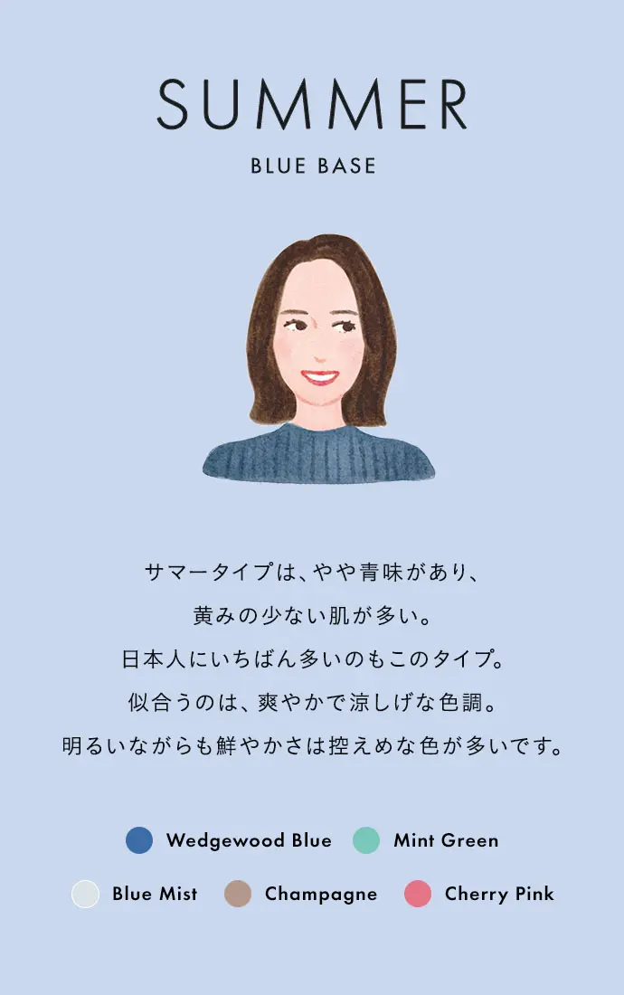 サマー | パーソナルカラーで見つける、自分に似合う2022年秋のトップス