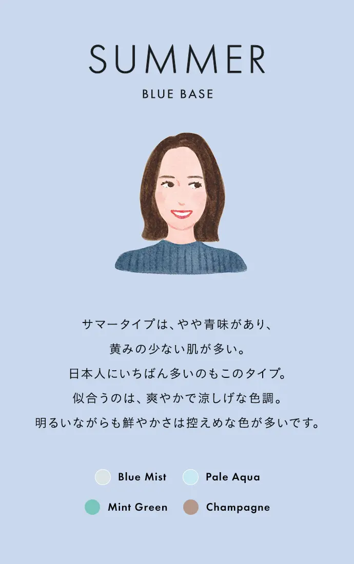 サマー | パーソナルカラーで見つける、自分に似合う2022年秋冬ニットトップス