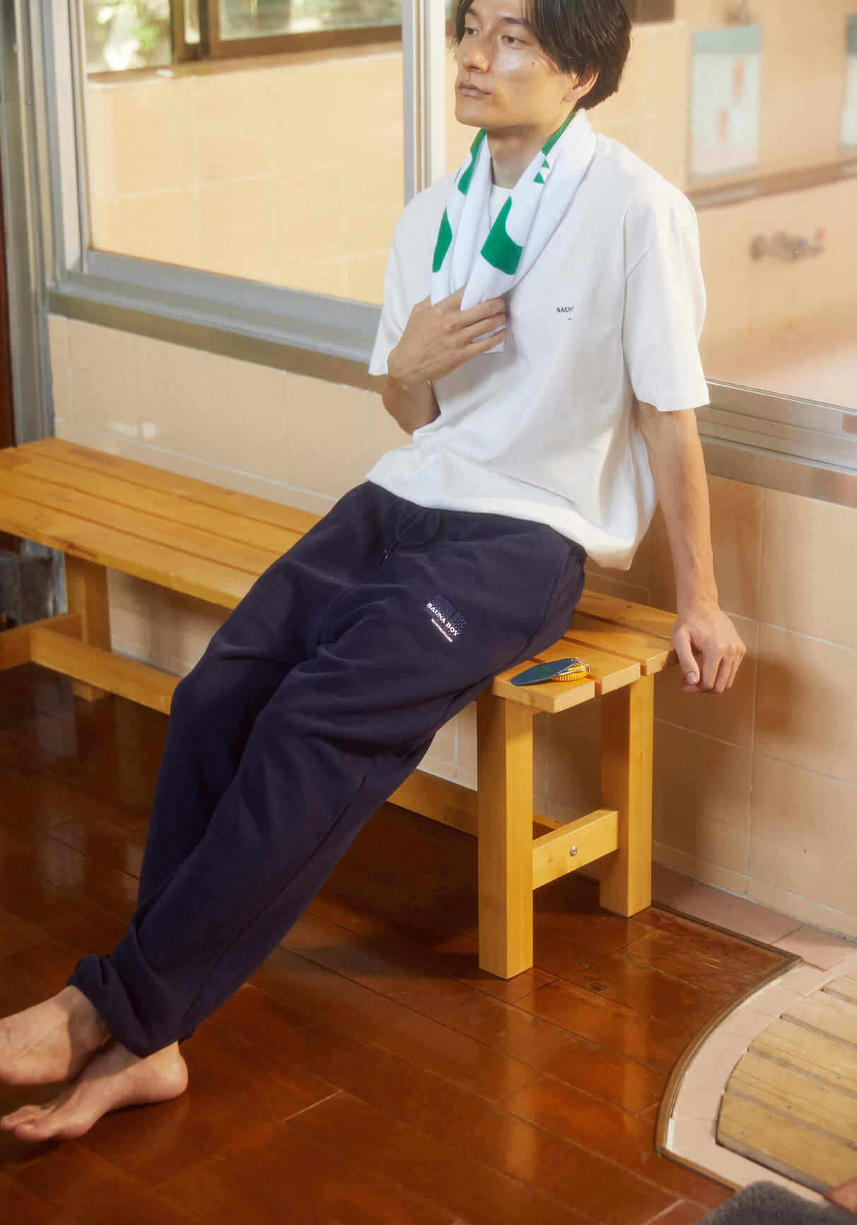 サウナボーイ グリーンレーベル リラクシング コラボ Tシャツ パンツ タオル コーディネート 1
