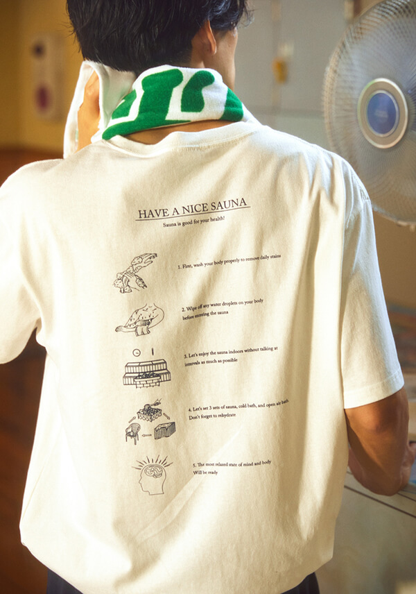 サウナボーイ グリーンレーベル リラクシング コラボ Tシャツ パンツ タオル コーディネート 2