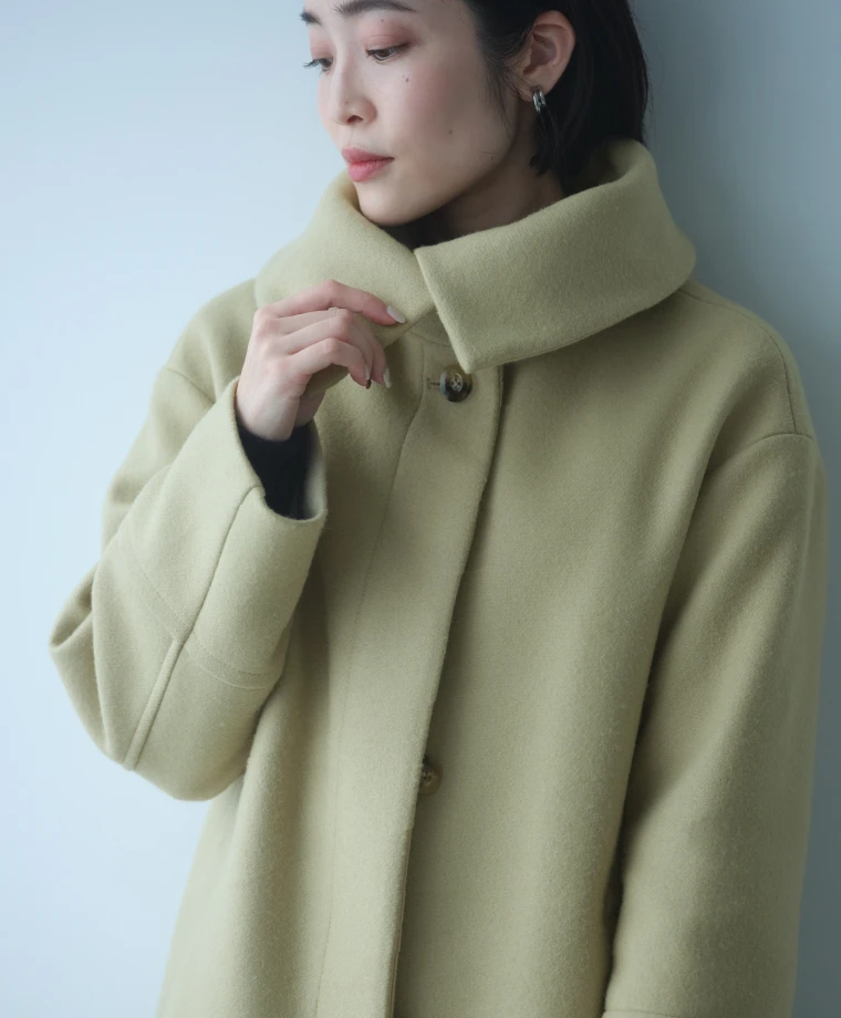 【美品】UAグリーンレーベル× WILLIAM BLISSのウール100%コート ウールカシミヤ ビーバー ステンカラーコート