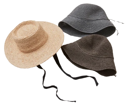 ナチュラル素材のハット