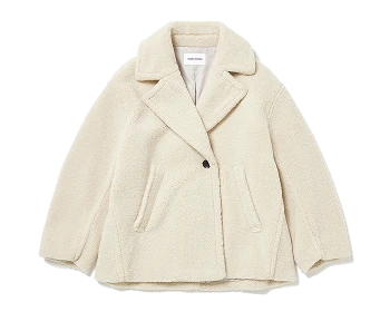 Short Curl Boa Coat OFF WHITE