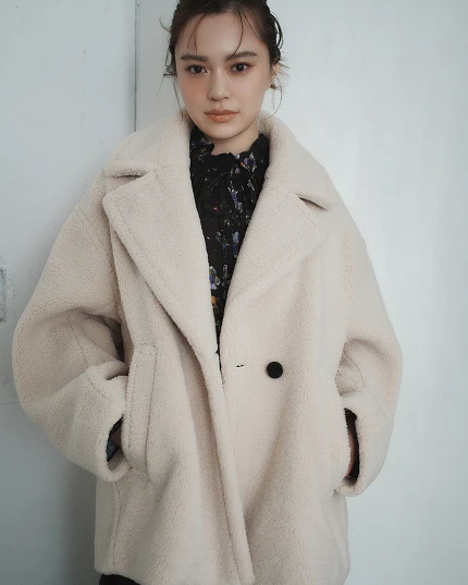 Short Curl Boa Coat
