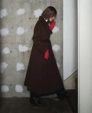 Belted Flare Long Coat