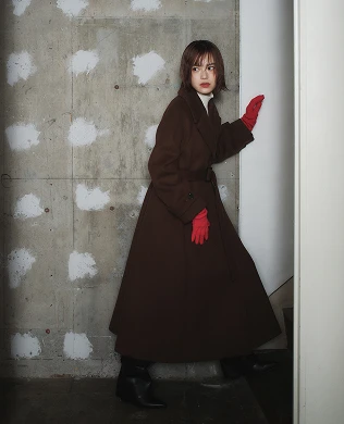 Belted Flare Long Coat