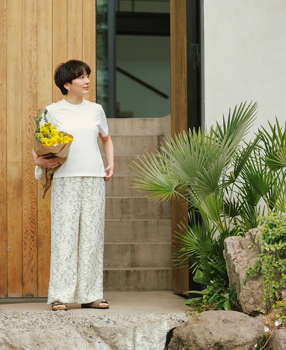 ワイドネックTシャツ OFF WHITE