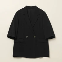 シアーエアミドルスリーブジャケット BLACK