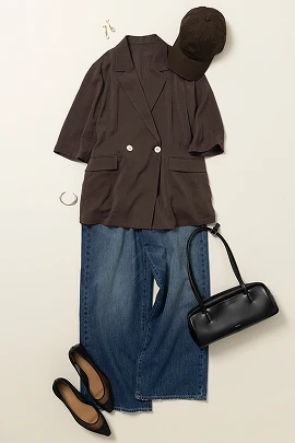 シアーエアミドルスリーブジャケット