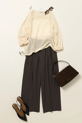 ニーハイワイドパンツ