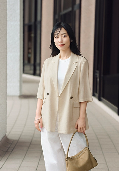 シアーエアミドルスリーブジャケット