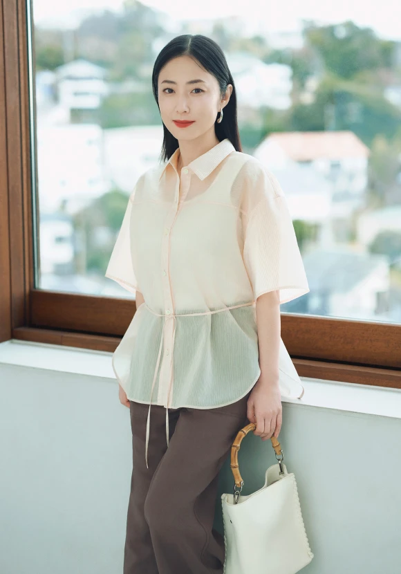 リボンハイウエストシャツ