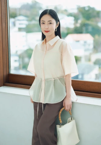 リボンハイウエストシャツ
