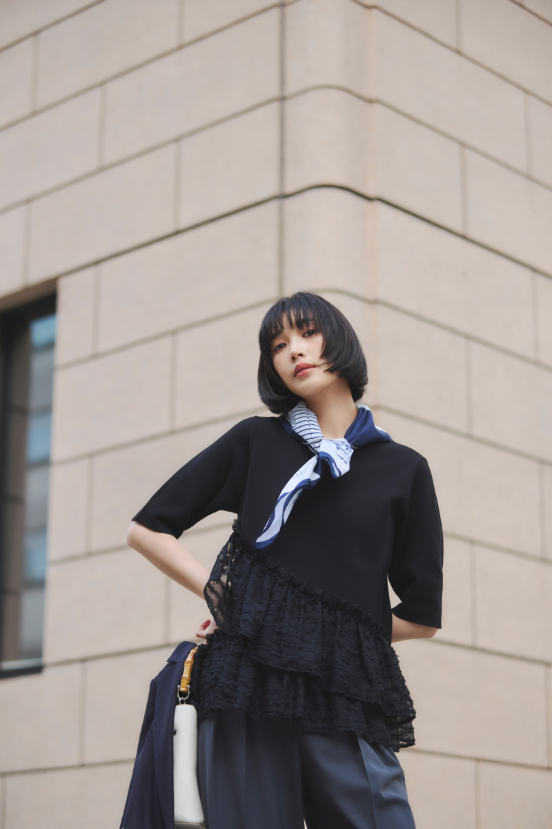 ドッキングペプラムニット