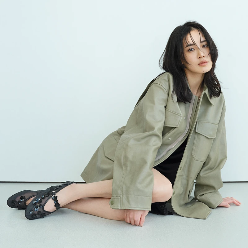 藤井夏恋 / FLOWER MARY JANE FLAT SHOES